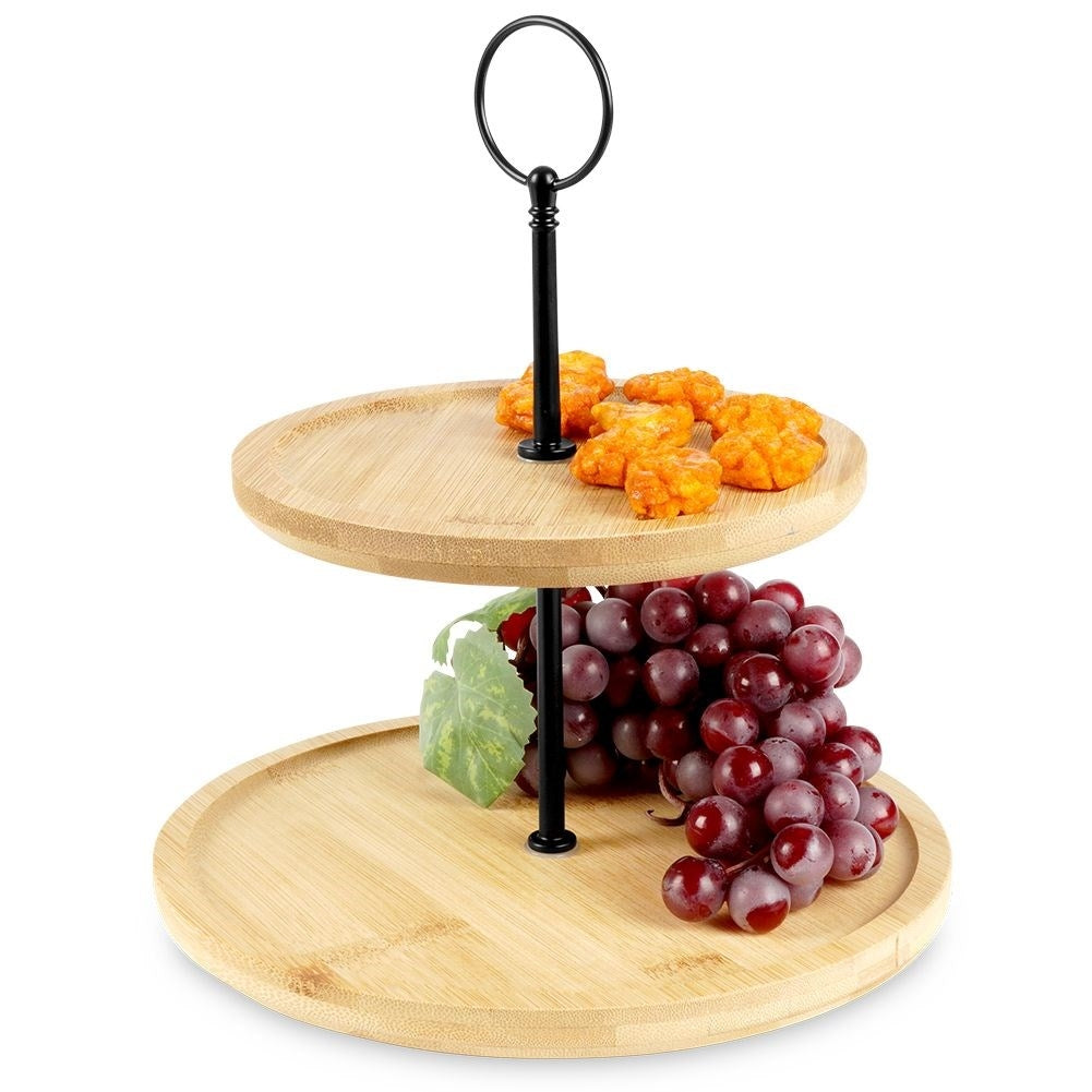Two-tier cookie tray for cookies, fruit and snacks