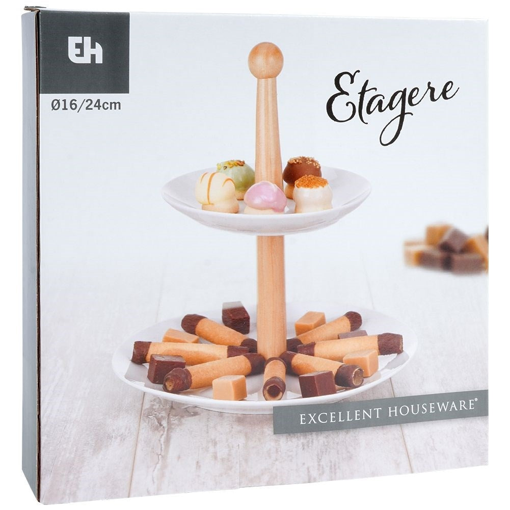 Two-tier cookie tray for cookies, fruit and snacks