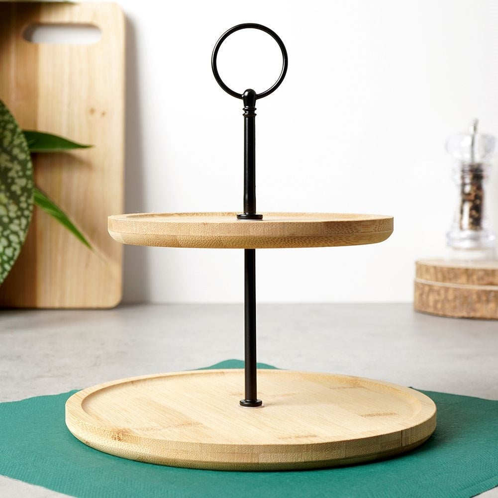 Two-tier cookie tray for cookies, fruit and snacks