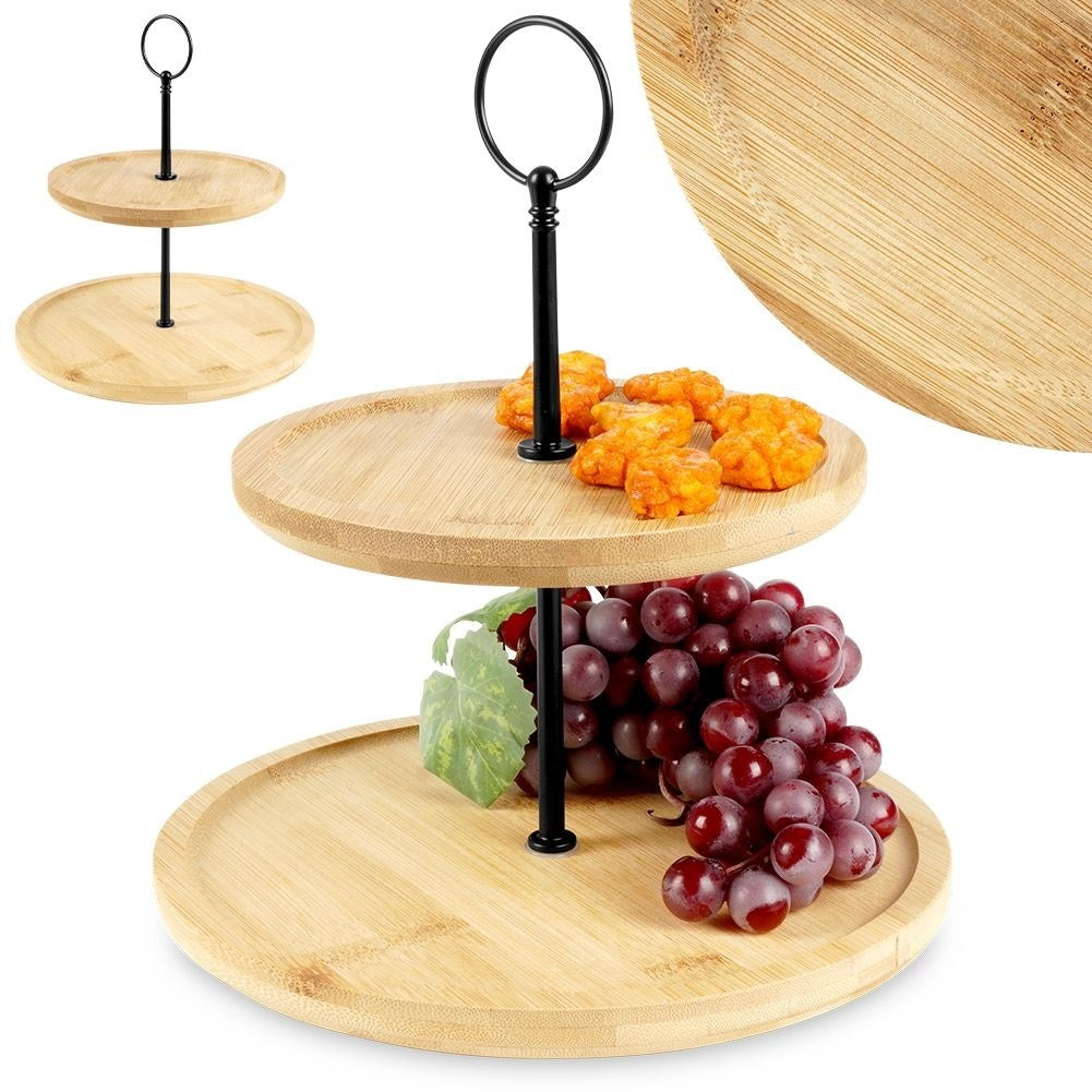 Two-tier cookie tray for cookies, fruit and snacks