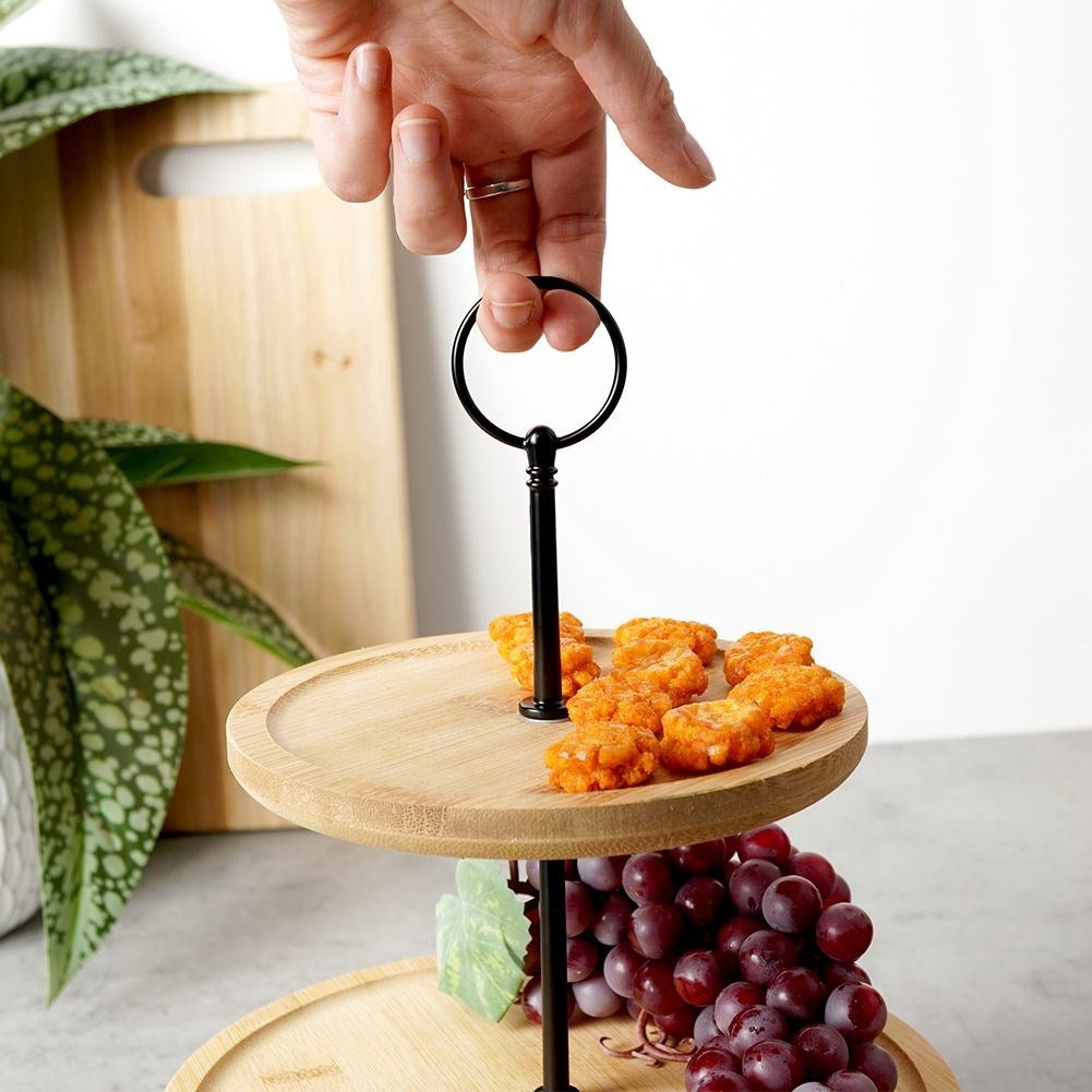 Two-tier cookie tray for cookies, fruit and snacks