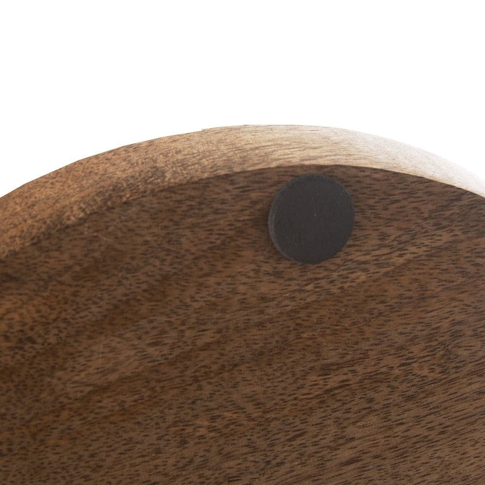 Two-tier cookie tray in mango wood and metal for cookies and snacks