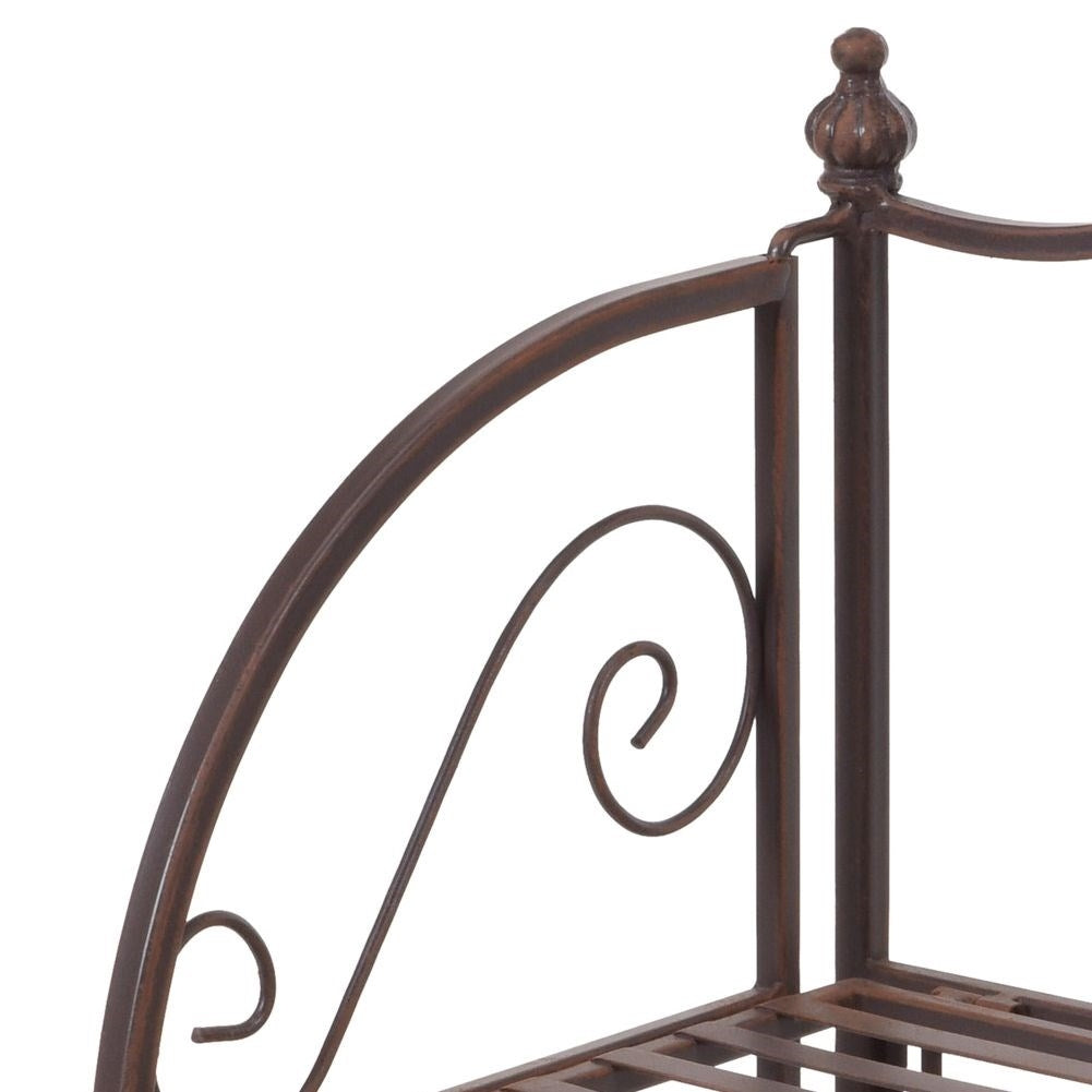Two-tier flower stand in black-brown metal for plants