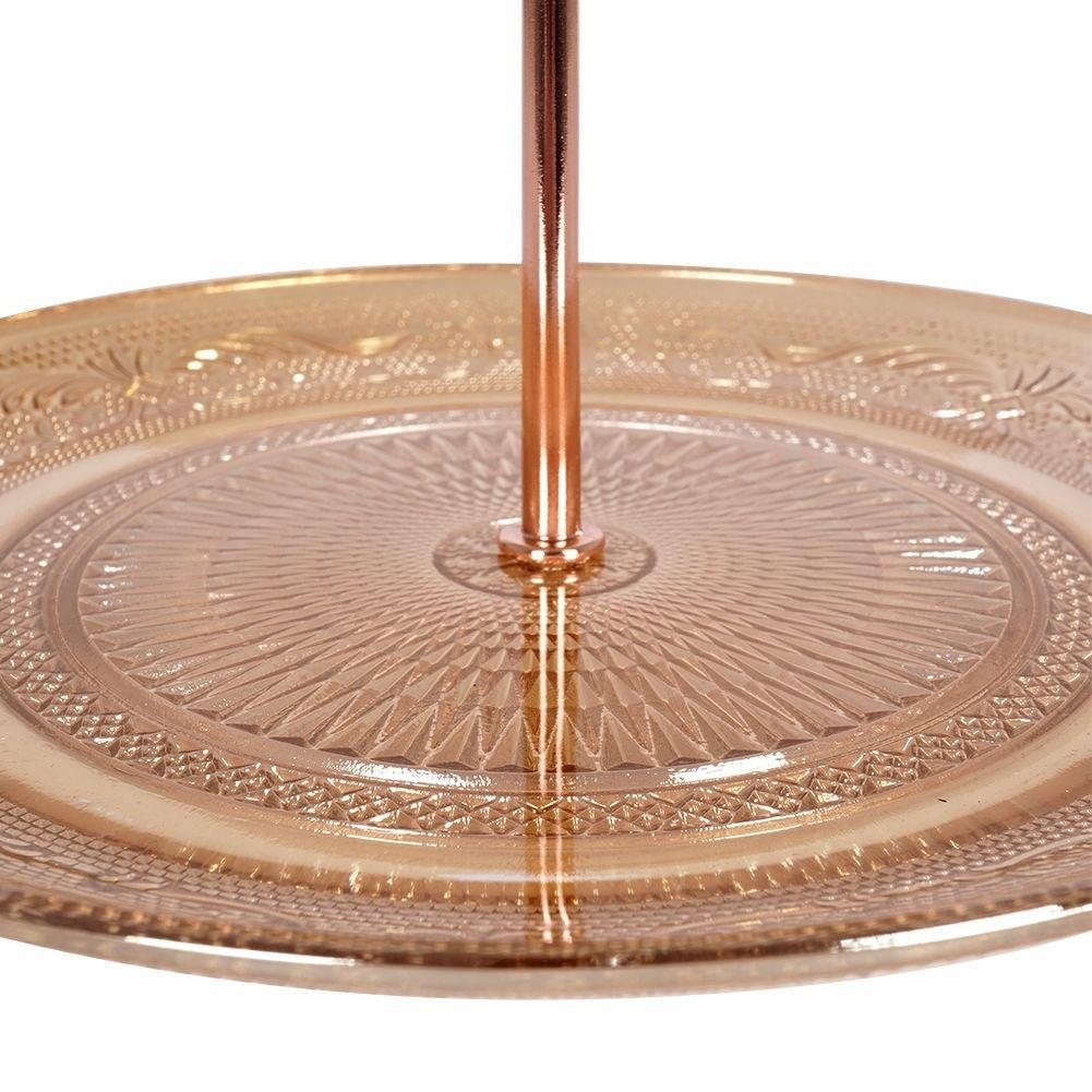 Two-tier serving platter for cakes, fruit and snacks