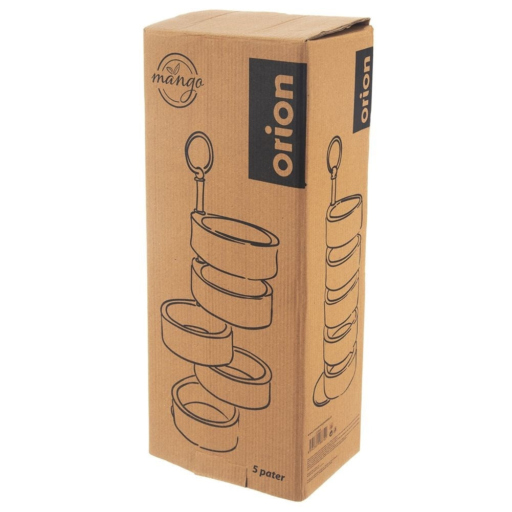 Two-tier serving platter with bowls in mango wood for snacks