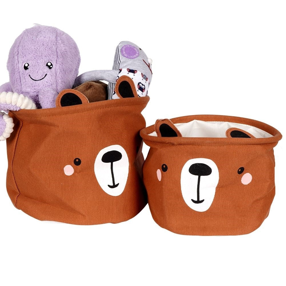 Two toy baskets with a bear motif - spacious and decorative