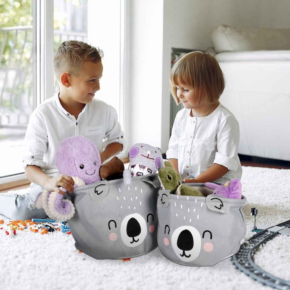 Two toy baskets with koala motifs, spacious and decorative