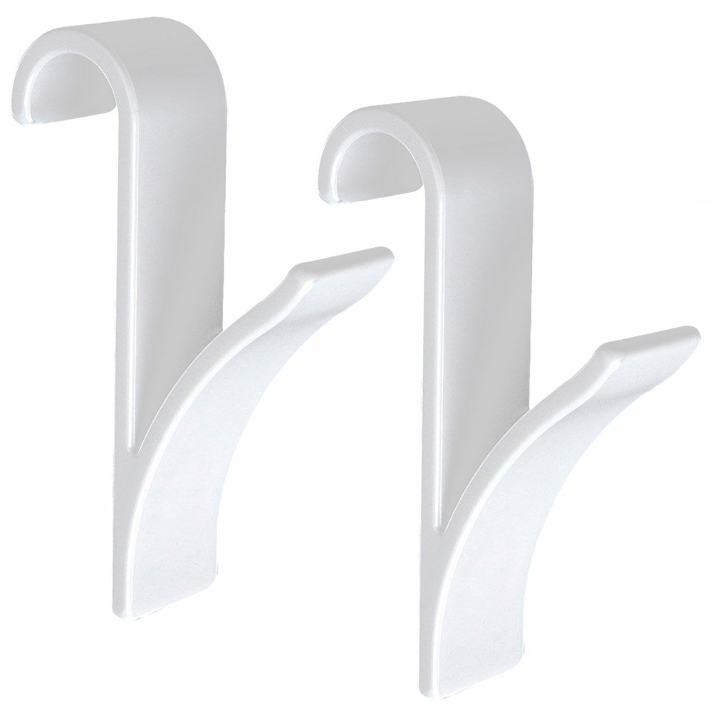 Two white hooks for bathroom and room radiators