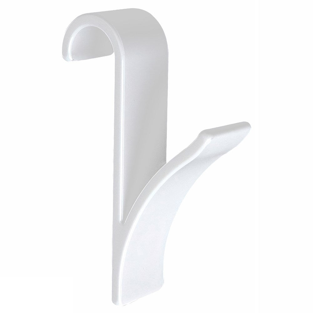 Two white hooks for bathroom and room radiators