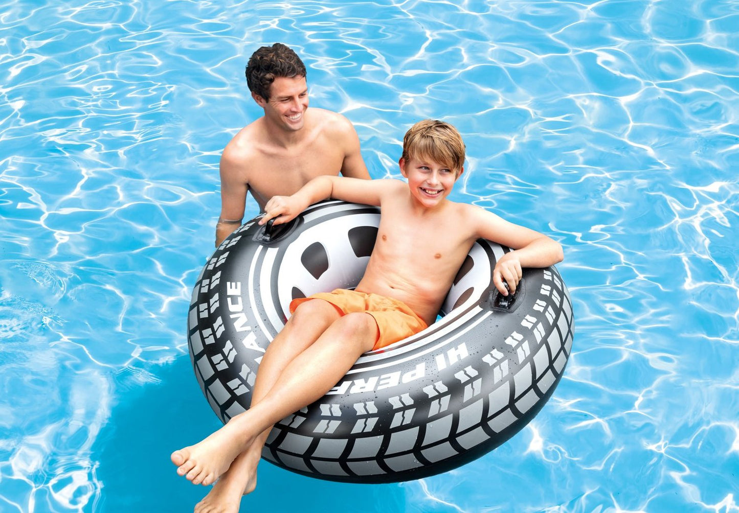 Tyre swimming wheel with handles water mattress 56268 INTEX