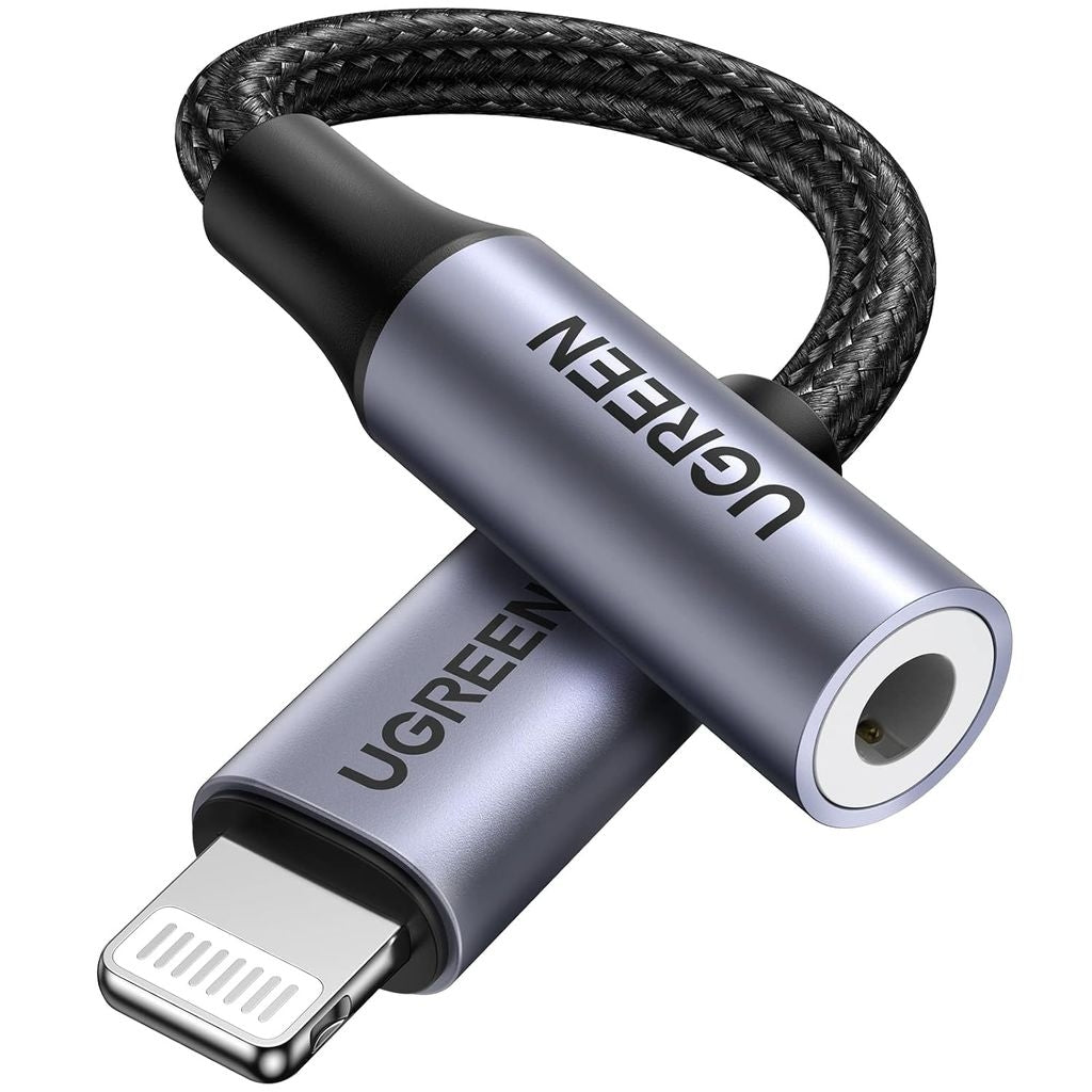 UGREEN Lightning to AUX 3.5 mm Adapter, 10 cm - Black