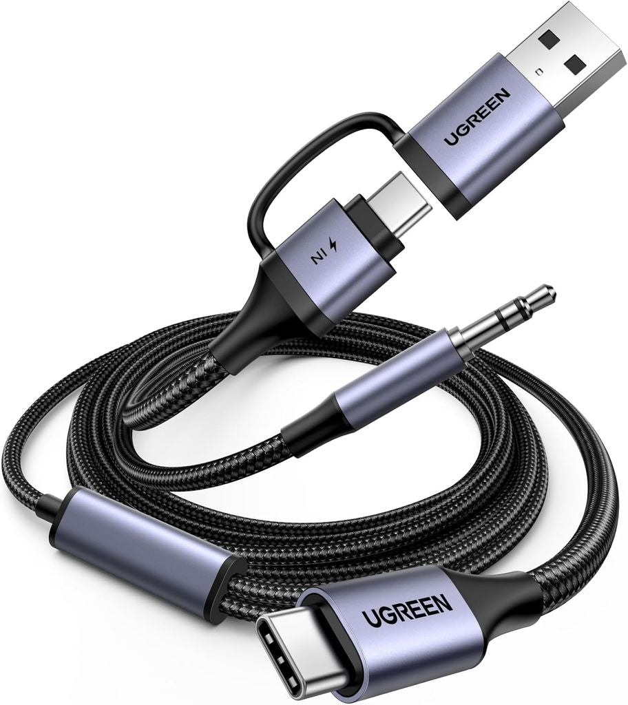 UGREEN USB-C to 3.5mm Audio Adapter and Charger Cable, 1.5m