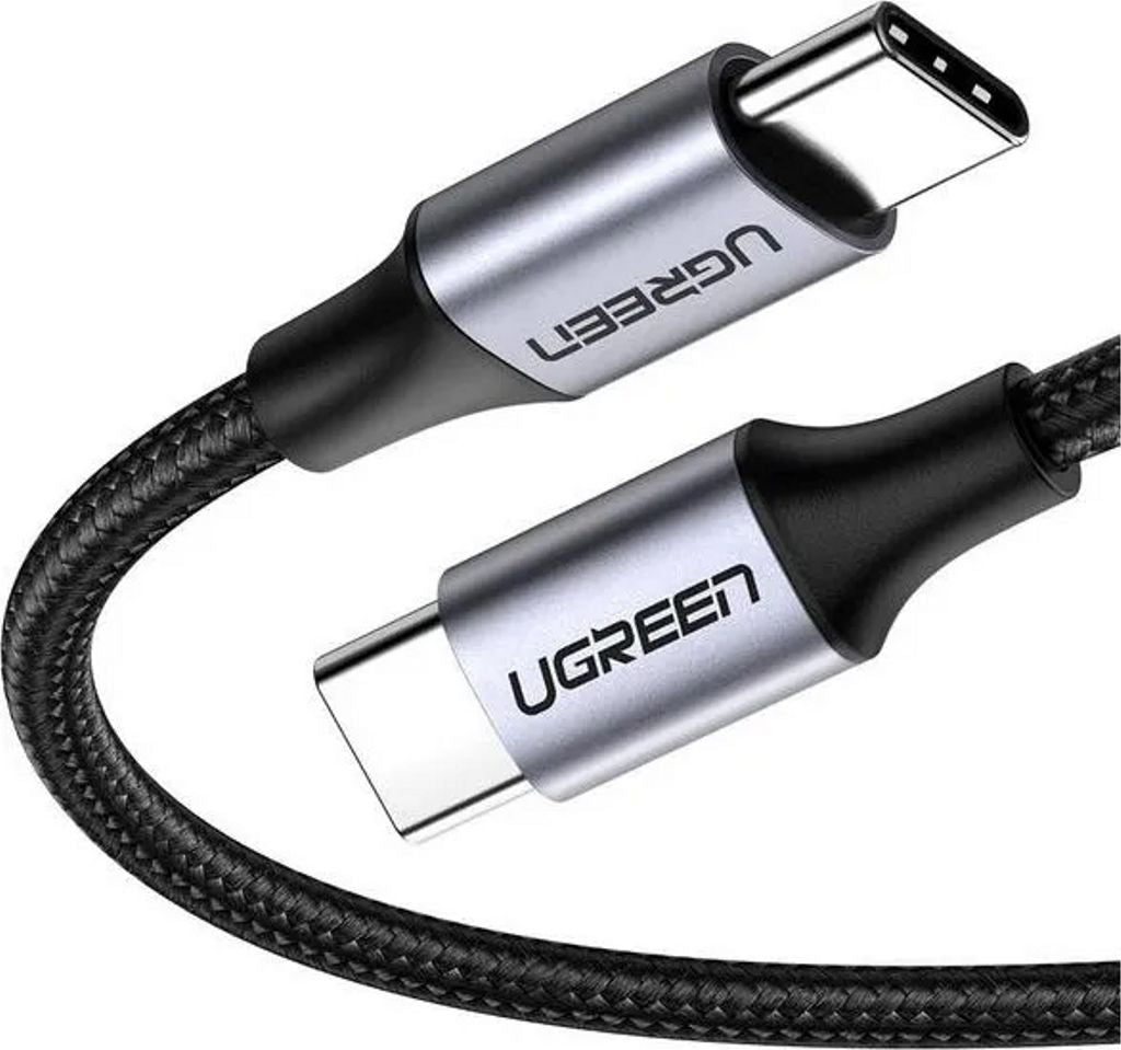 UGREEN USB-C to USB-C cable, 60W, 3A,, 1m - Grey/black