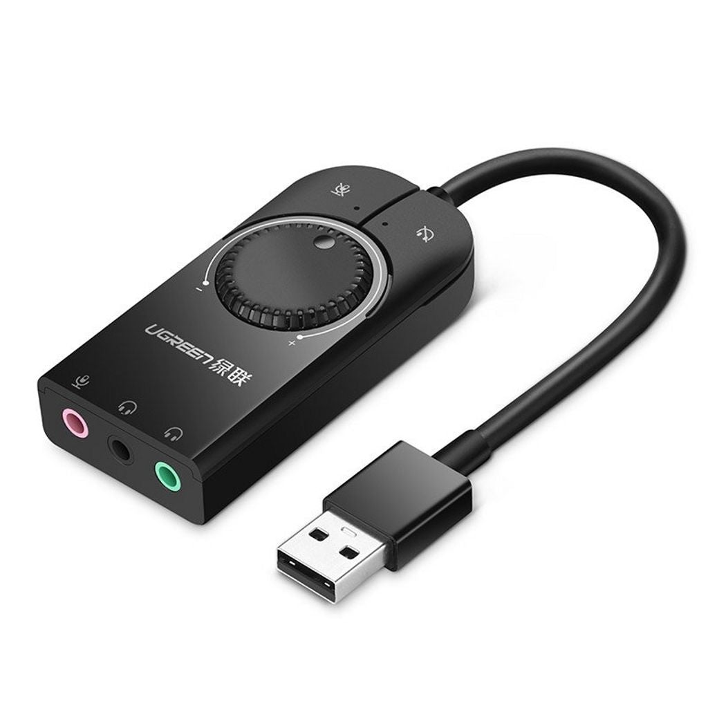 UGREEN USB External Stereo Sound Card Adapter, 15cm - Black