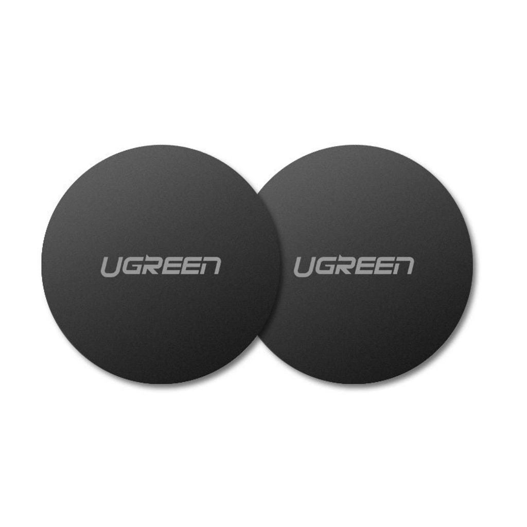 UGREEN round metal plate for magnetic phone holders, 2-pack - black