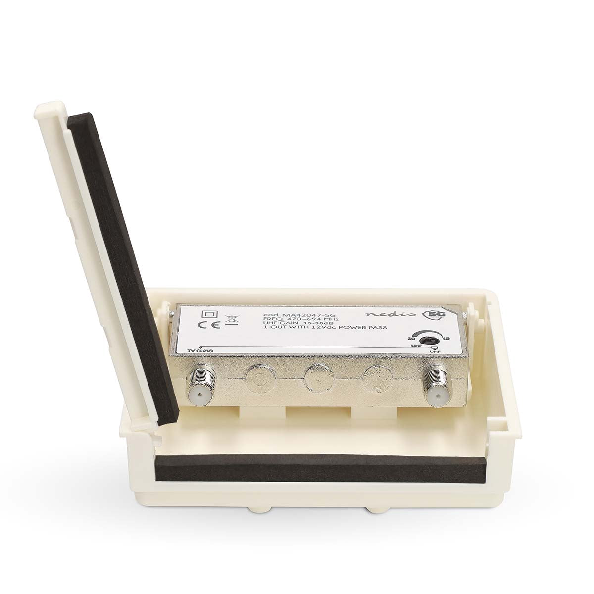 UHF Mast Amplifier, Dual Outputs, 15-30 dB Gain Control