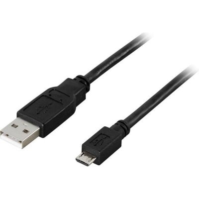 USB 2.0 cable Type A ha - Type Micro B ha, 5-pin, for charging/data transfer to mobile phones/PDA, 1m, black