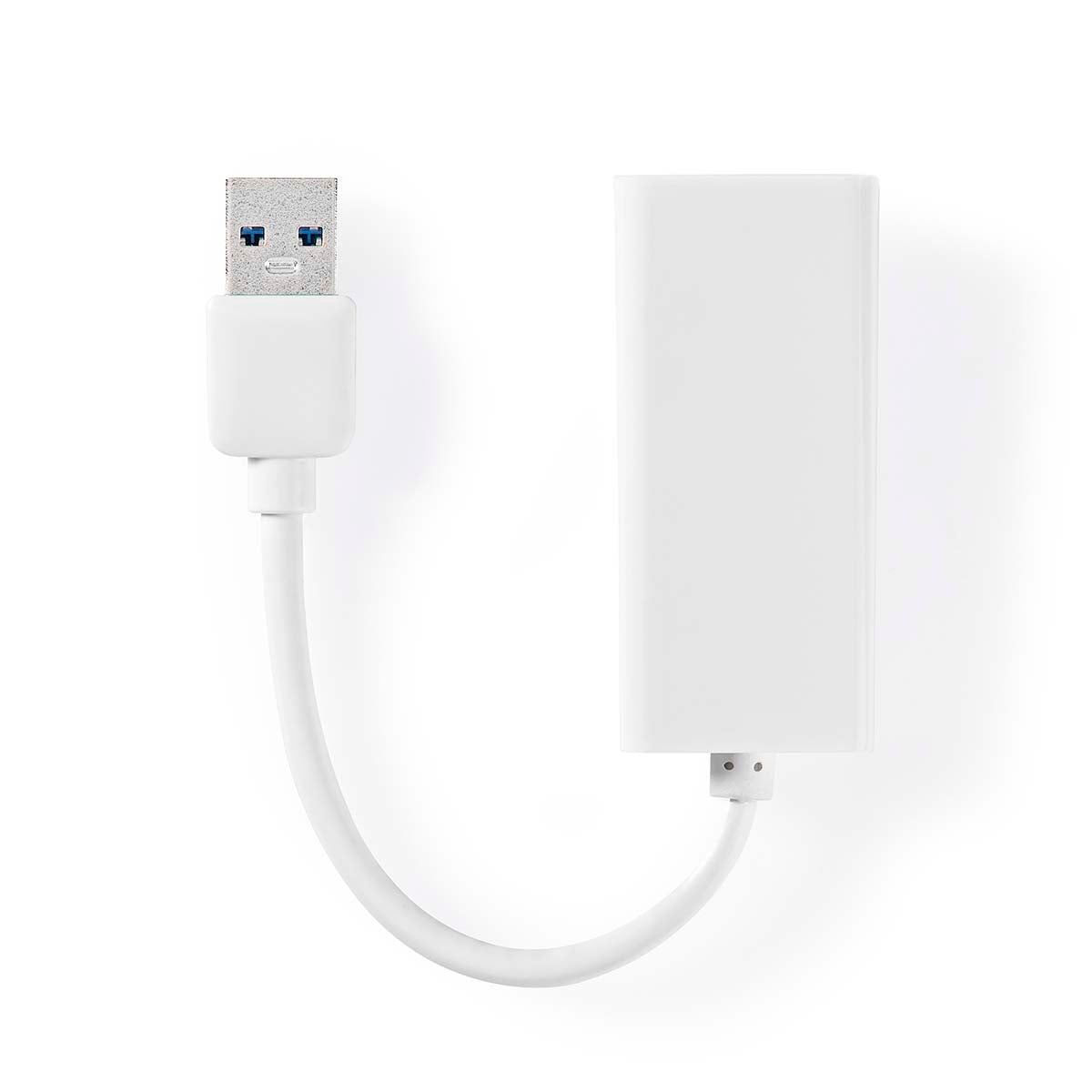 USB-A Adapter | USB 3.2 Gen 1 | USB-A Male | RJ45 Female | 1 Gbps | 0.20 m | Round | Gold Plated / Nickel Plated | PVC | White | Plastic bag