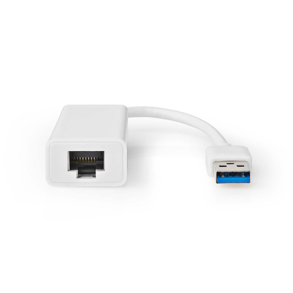 USB-A Adapter | USB 3.2 Gen 1 | USB-A Male | RJ45 Female | 1 Gbps | 0.20 m | Round | Gold Plated / Nickel Plated | PVC | White | Plastic bag