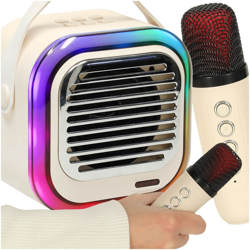 USB Bluetooth karaoke speaker cream.
