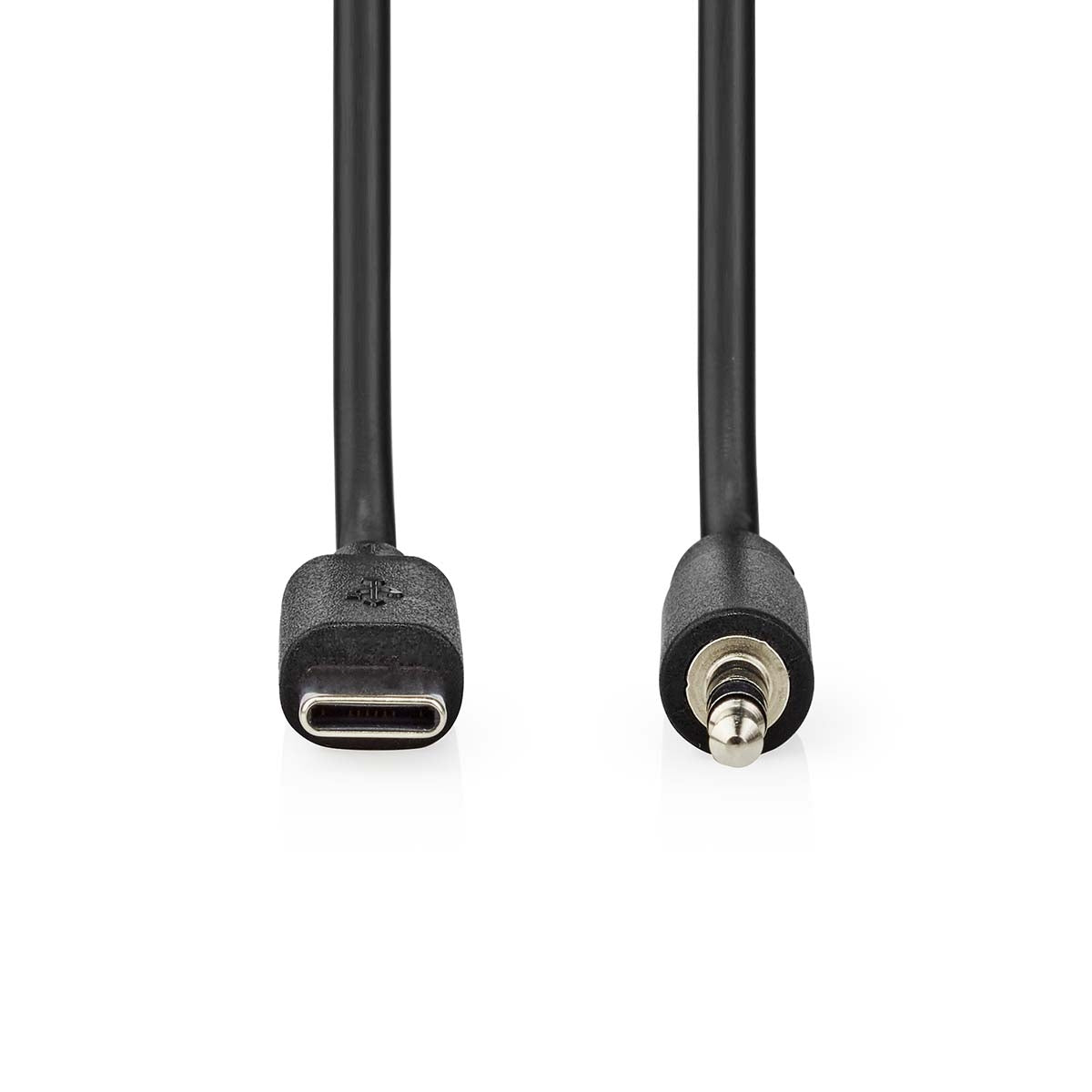 USB-C™ Adapter | USB 2.0 | USB-C™ Male | 3.5 mm Male | 1.00 m | Round | Nickel Plated | PVC | Black | Envelope