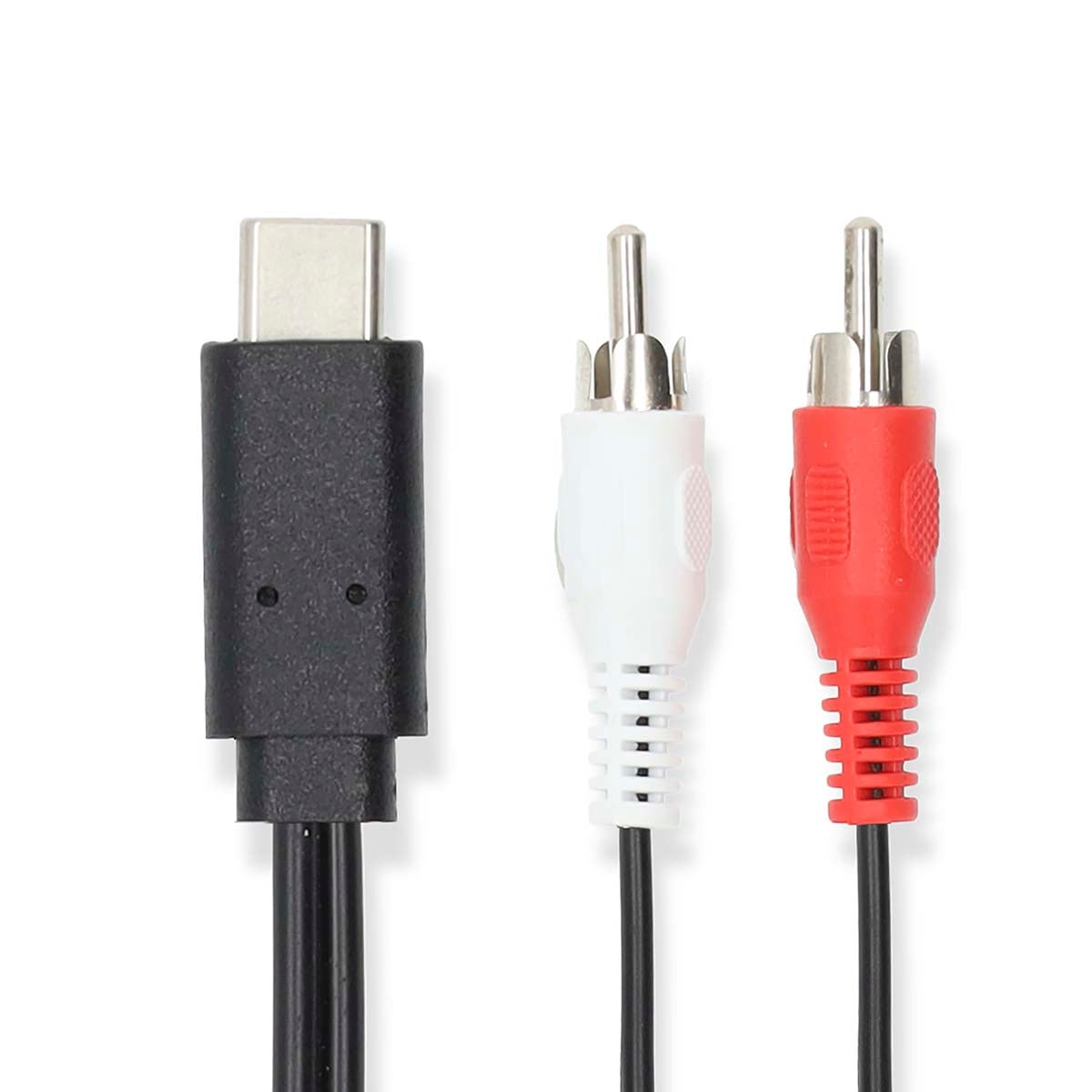 USB-C™ Adapter | USB 3.2 Gen 1 | USB-C™ Male | 2x RCA Male | 1.00 m | Round | Nickel Plated | PVC | Black | Label