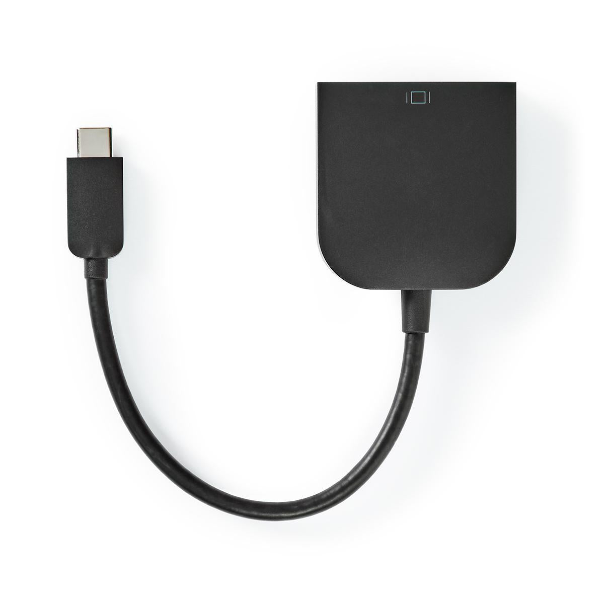 USB-C™ Adapter | USB 3.2 Gen 1 | USB-C™ Male | DVI-D 24+1-Pin Female | 1080p | 0.20 m | Round | Nickel Plated | PVC | Black | Plastic bag