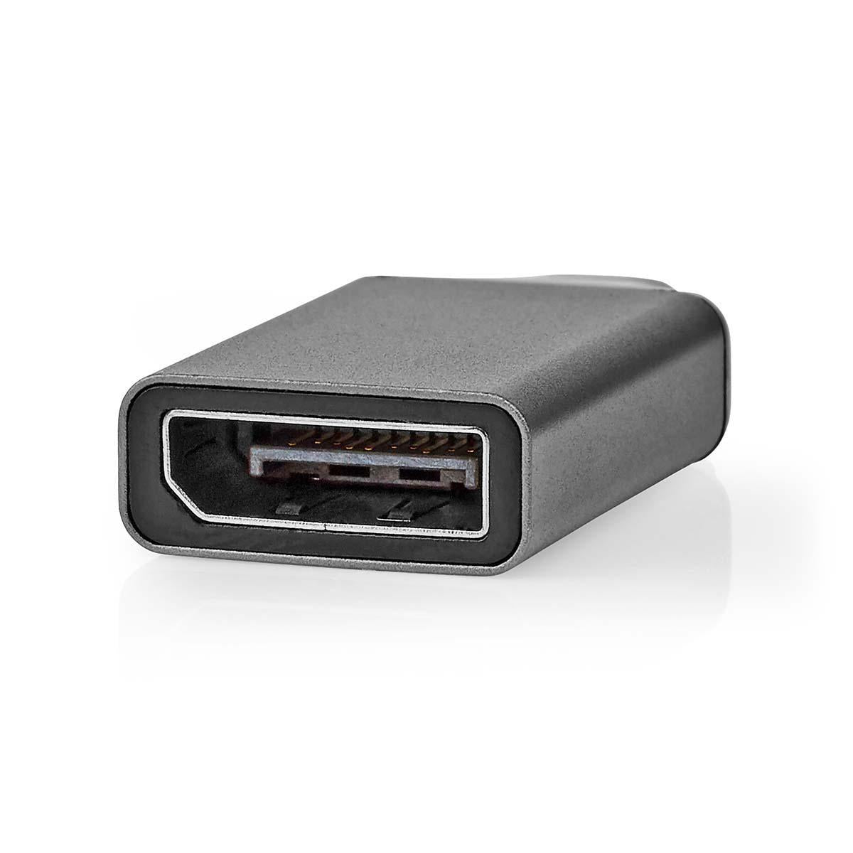 USB-C™ Adapter | USB 3.2 Gen 1 | USB-C™ Male | DisplayPort Female | 4K@60Hz | Round | Nickel Plated | Grey/Black | Envelope