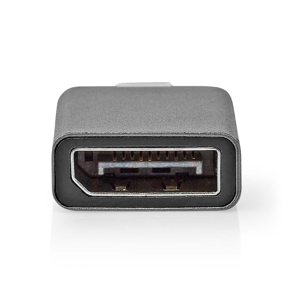 USB-C™ Adapter | USB 3.2 Gen 1 | USB-C™ Male | DisplayPort Female | 4K@60Hz | Round | Nickel Plated | Grey/Black | Envelope