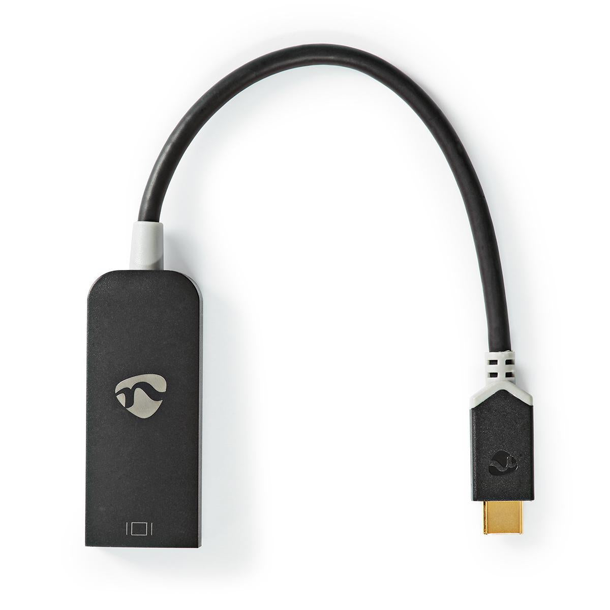 USB-C™ Adapter | USB 3.2 Gen 1 | USB-C™ Male | DisplayPort Female | 8K@30Hz | 0.20 m | Round | Gold Plated | PVC | Anthracite | Cardboard box with window
