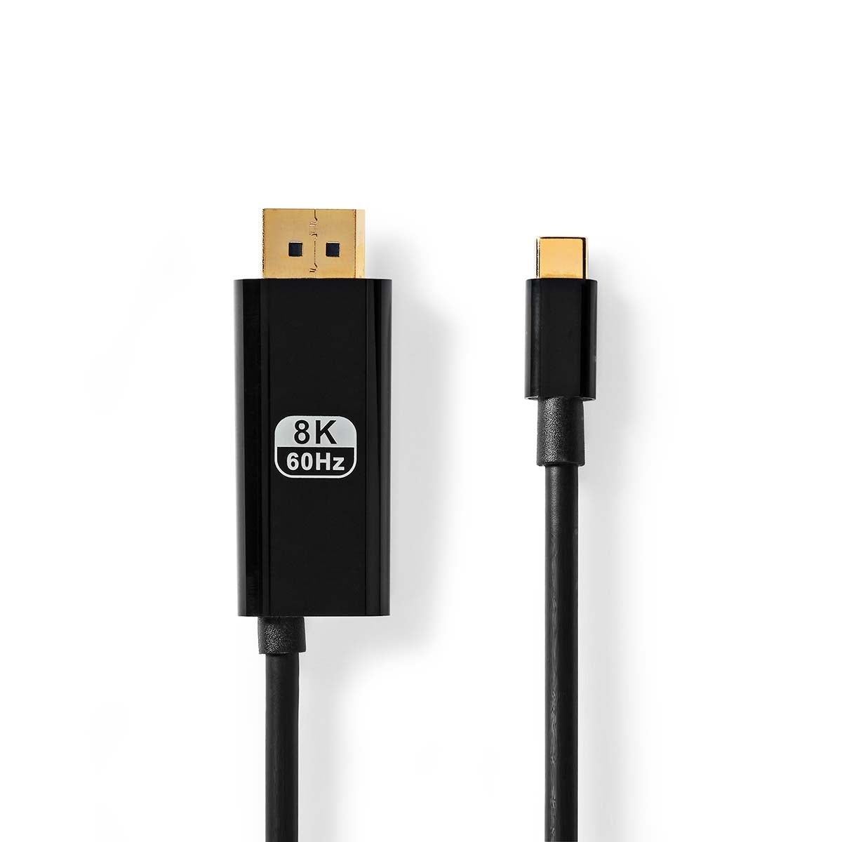 USB-C™ Adapter | USB 3.2 Gen 1 | USB-C™ Male | DisplayPort Male / USB-C™ Female | 8K@30Hz | 2.00 m | Round | Nickel Plated | PVC | Black | Envelope