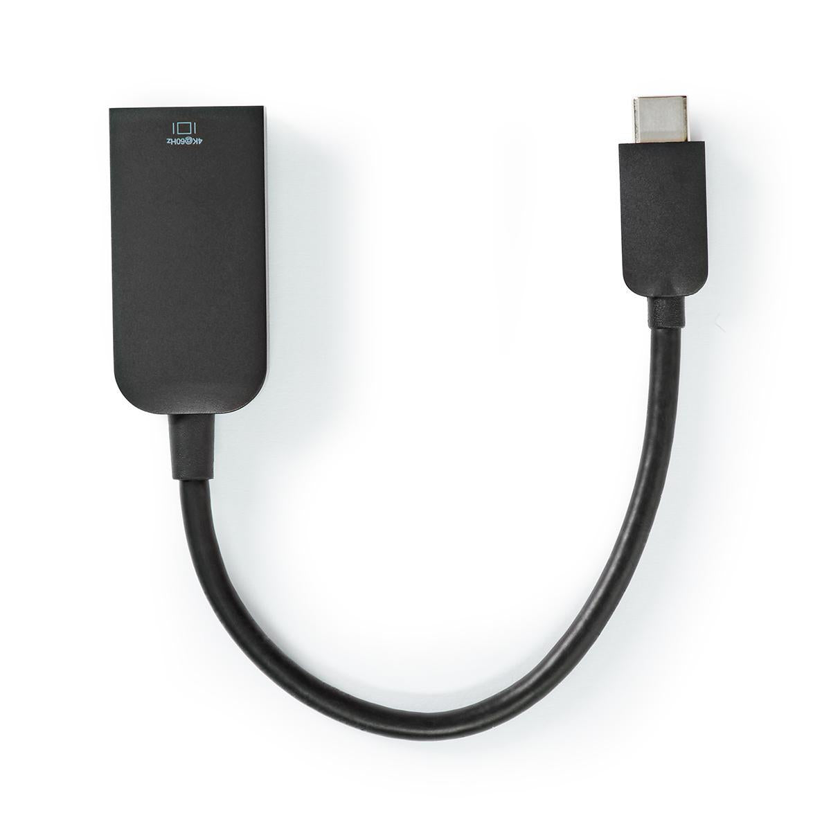 USB-C™ Adapter | USB 3.2 Gen 1 | USB-C™ Male | HDMI™ Female | 4K@60Hz | 0.20 m | Round | Nickel Plated | PVC | Black | Plastic bag