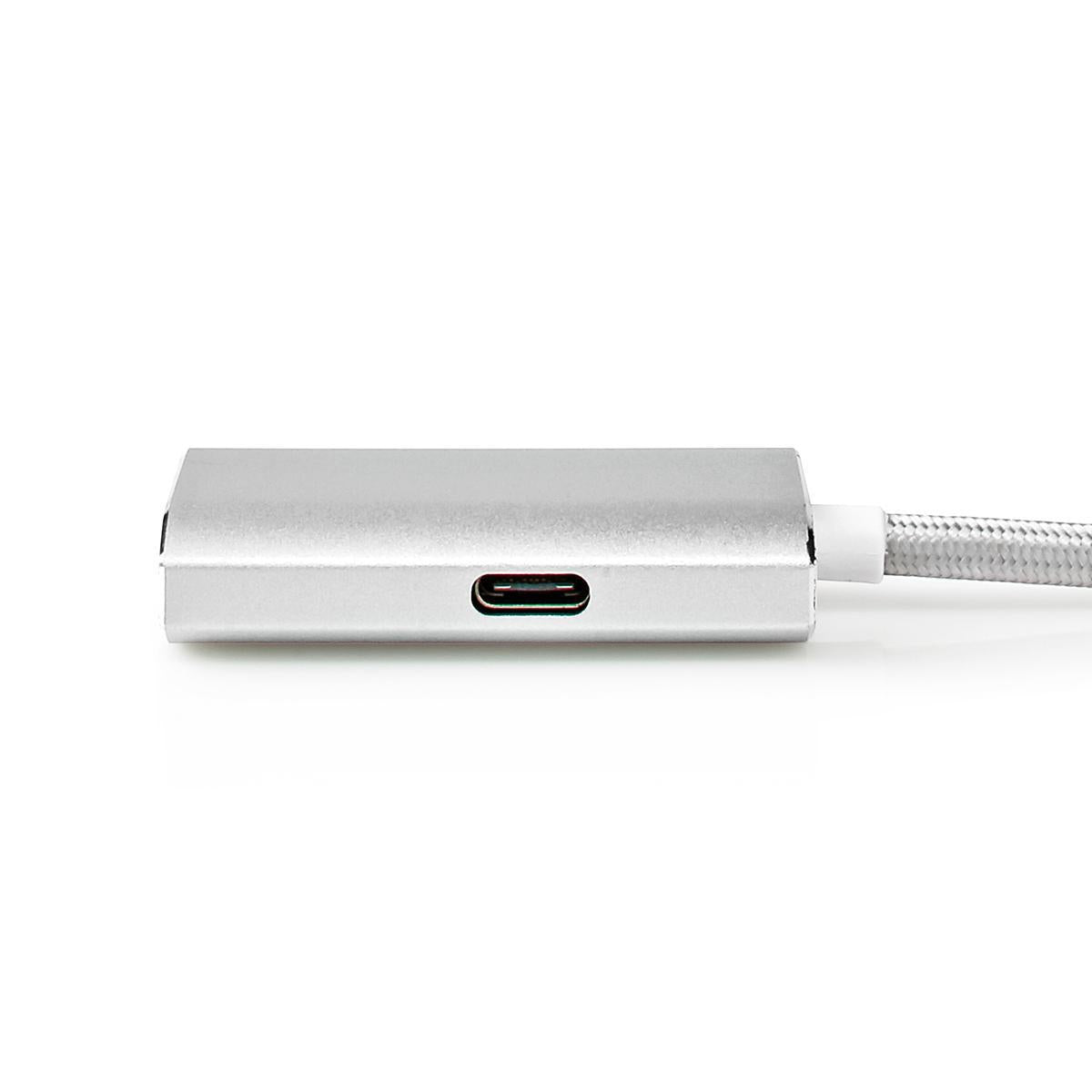 USB-C™ Adapter | USB 3.2 Gen 1 | USB-C™ Male | HDMI™ Female | 4K@60Hz | Power delivery | 2.00 m | Round | Gold Plated | Braided / Nylon | Silver | Carton with covered window