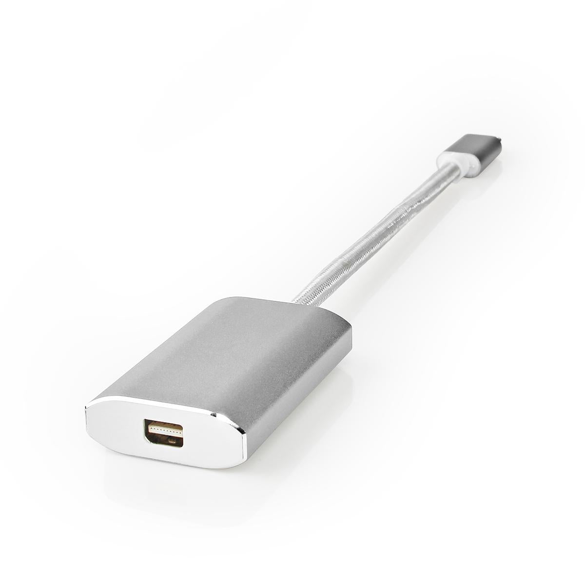 USB-C™ Adapter | USB 3.2 Gen 1 | USB-C™ Male | Mini DisplayPort Female | Power delivery | 0.20 m | Round | Gold Plated | Braided / Nylon | Silver | Carton with covered window
