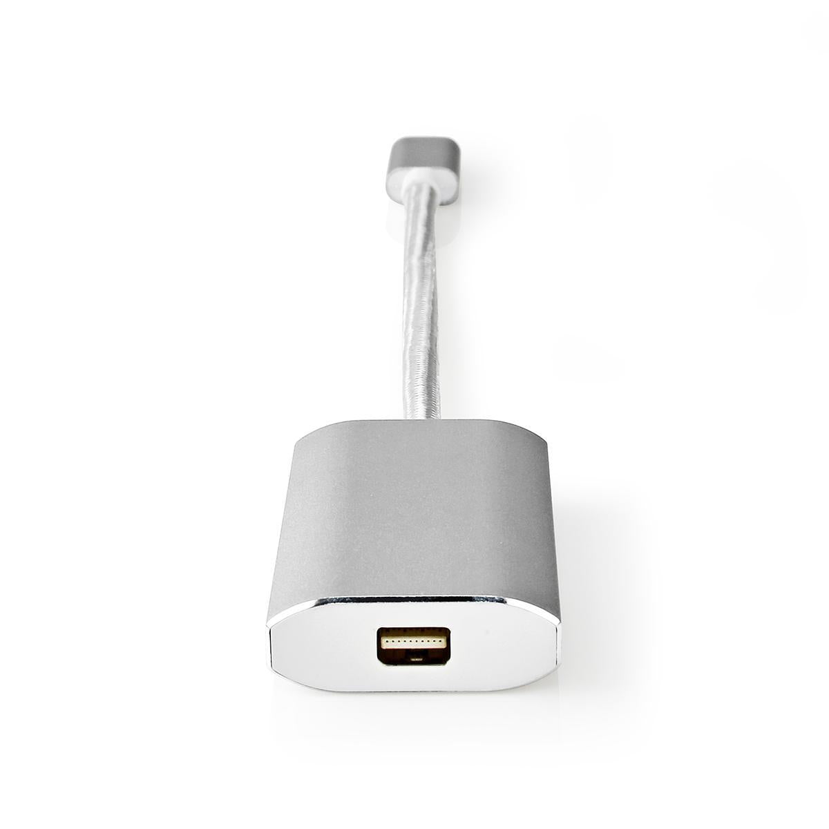 USB-C™ Adapter | USB 3.2 Gen 1 | USB-C™ Male | Mini DisplayPort Female | Power delivery | 0.20 m | Round | Gold Plated | Braided / Nylon | Silver | Carton with covered window
