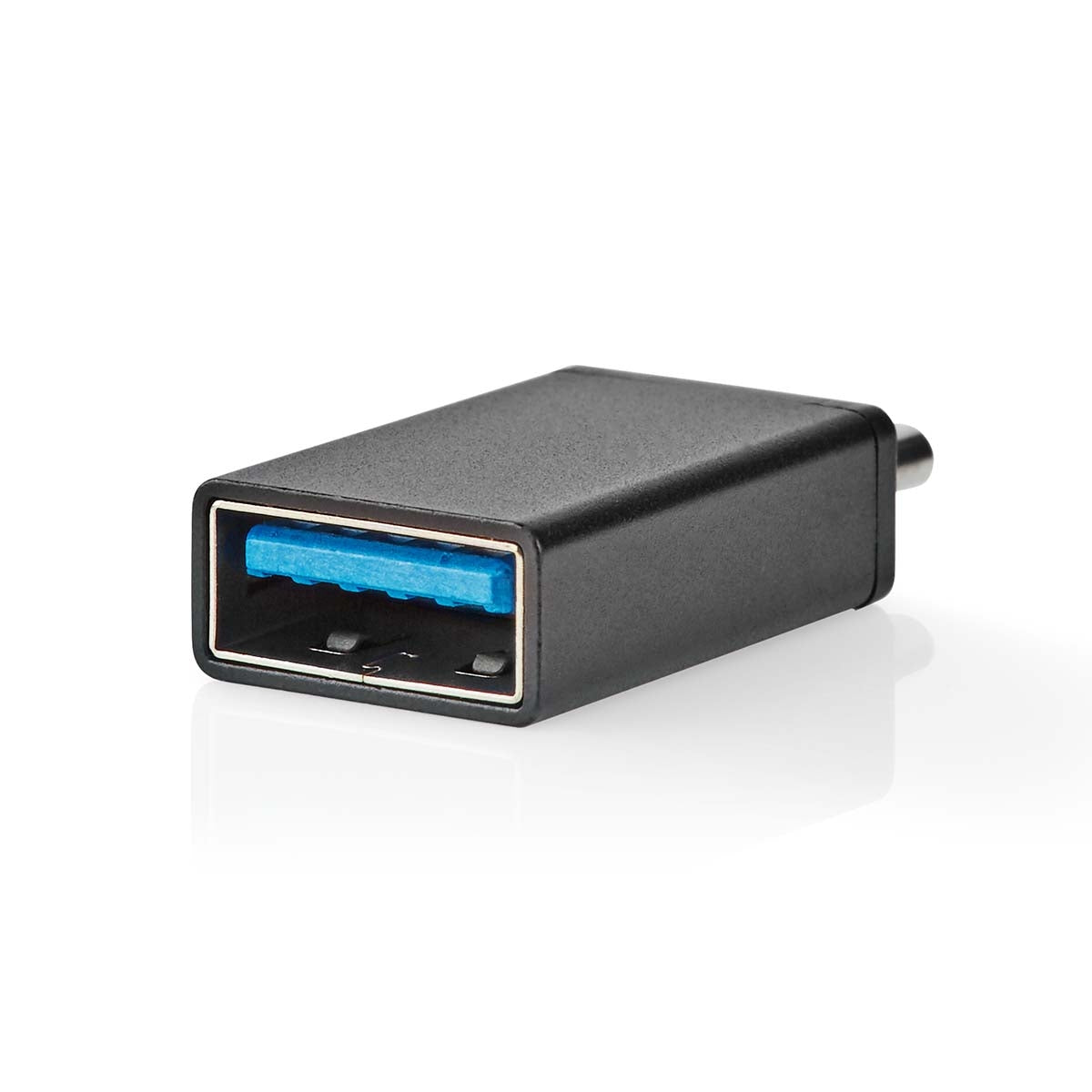 USB-C™ Adapter | USB 3.2 Gen 1 | USB-C™ Male | USB-A Female | 5 Gbps | OTG | Round | Nickel Plated | Black | Box