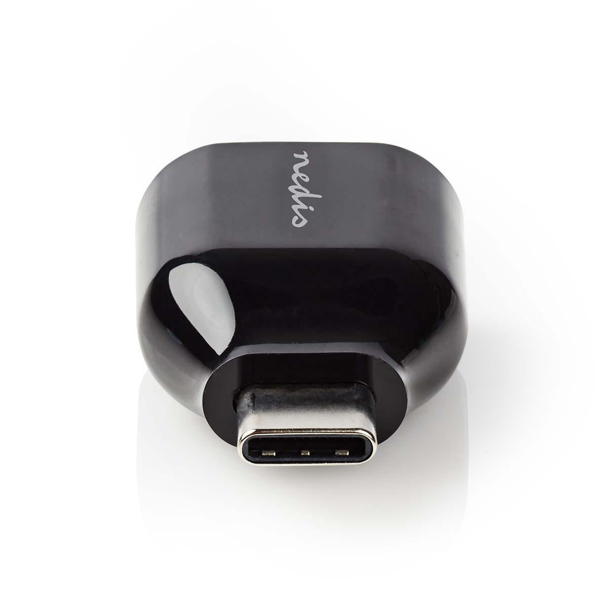USB-C™ Adapter | USB 3.2 Gen 1 | USB-C™ Male | USB-A Female | Round | Nickel Plated | Black | Plastic bag