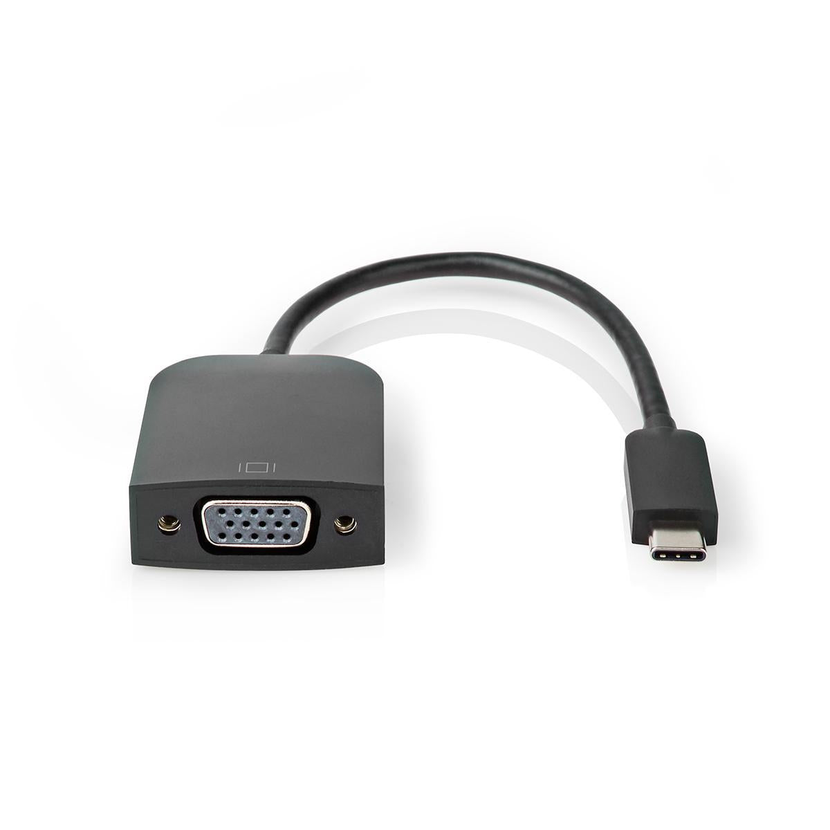 USB-C™ Adapter | USB 3.2 Gen 1 | USB-C™ Male | VGA female 15p | 1920x1200 | 5 Gbps | 0.20 m | Round | Nickel Plated | PVC | Black | Plastic bag