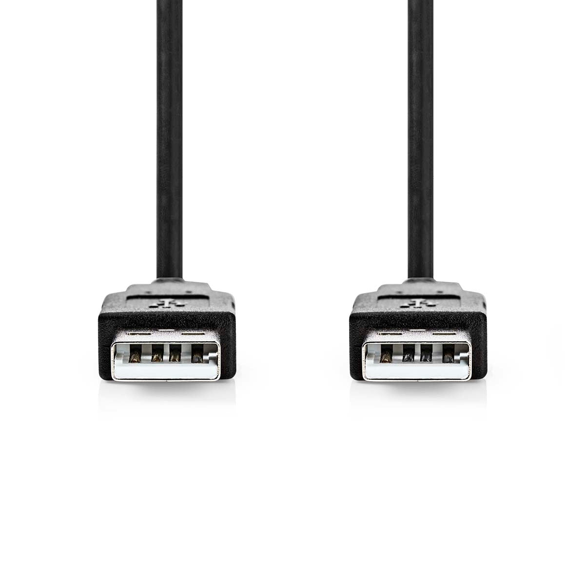 USB Cable | USB 2.0 | USB-A Male | USB-A Male | 480 Mbps | Nickel Plated | 1.00 m | Round | PVC | Black | Label