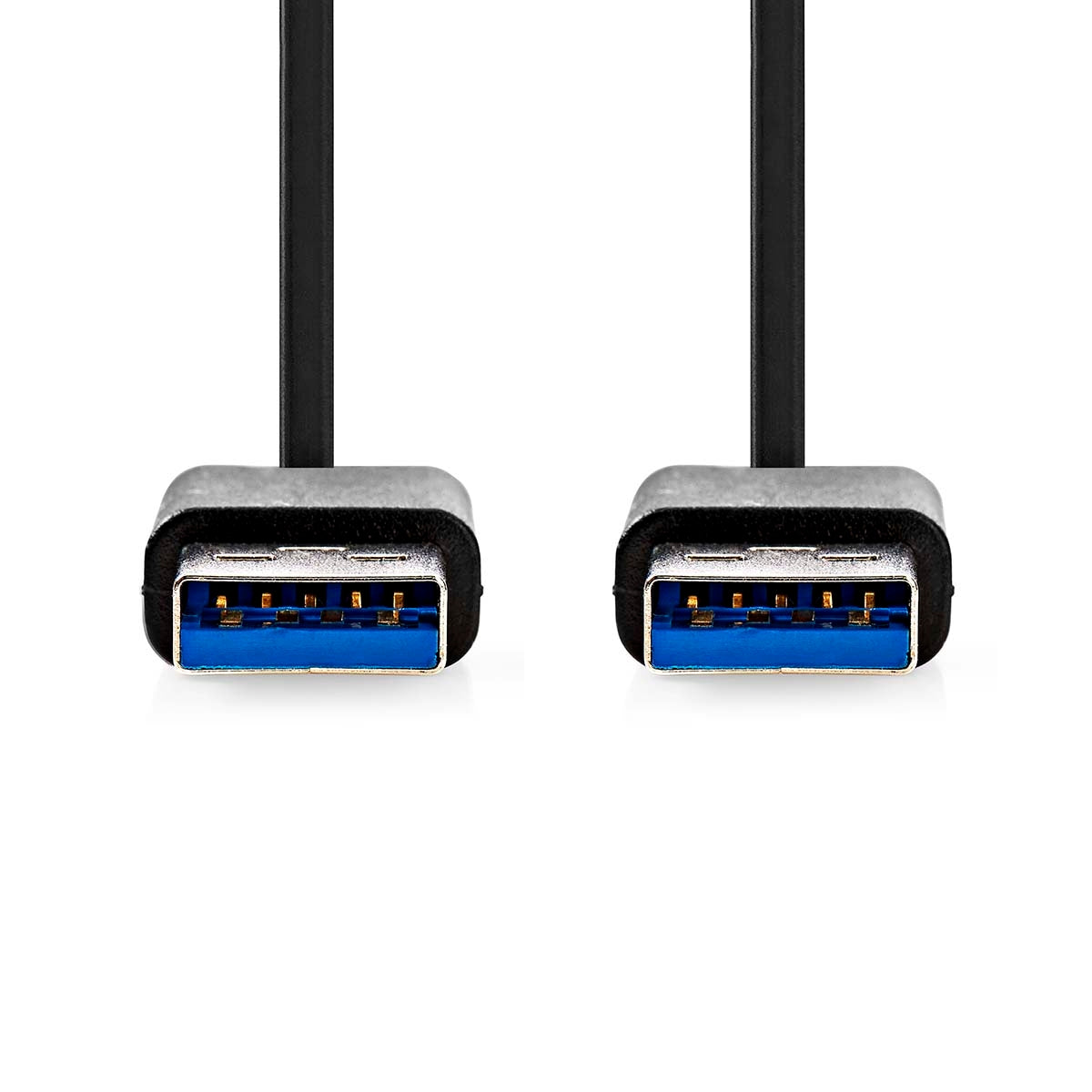 USB Cable | USB 3.2 Gen 1 | USB-A Male | USB-A Male | 5 Gbps | Nickel Plated | 2.00 m | Round | PVC | Black | Label