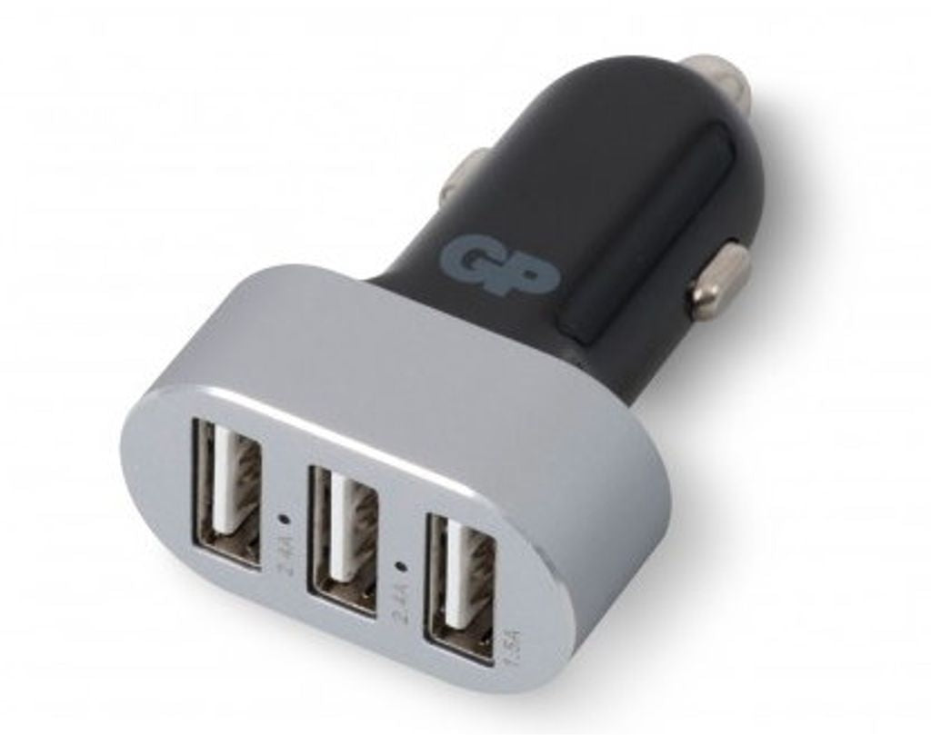USB Car Charger, 2 x USB (2.4A), 1 x USB (1.5A)