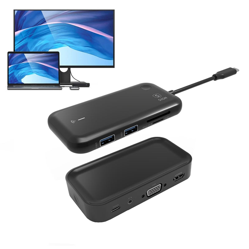 USB-C hub + Image transfer to TV via Bluetooth 1080p, 10w - Black