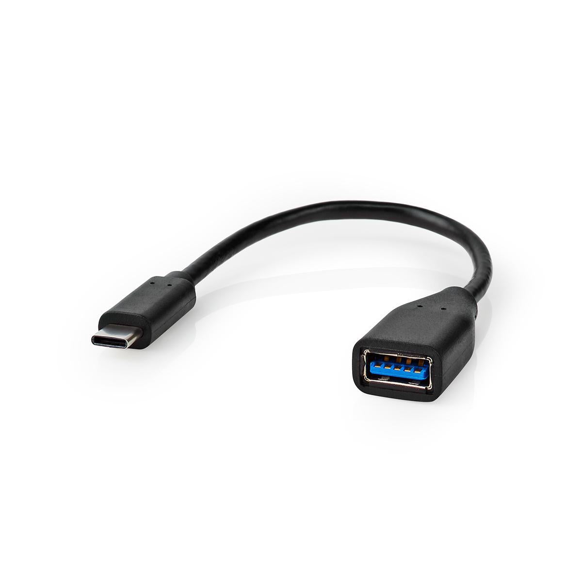 USB-C to USB-A Adapter, 5 Gbps, OTG, 0.20 m, Black
