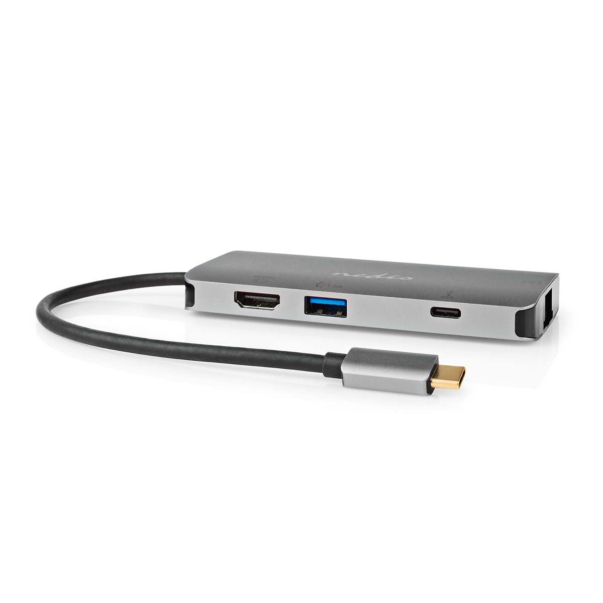 USB Multi-Port Adapter | USB 3.2 Gen 1 | USB-C™ Male | HDMI™ Output / Micro SD / RJ45 Female / SD / USB-C™ Female / 3x USB-A Female | 5 Gbps | 0.20 m | Round | Gold Plated | PVC | Anthracite | Box