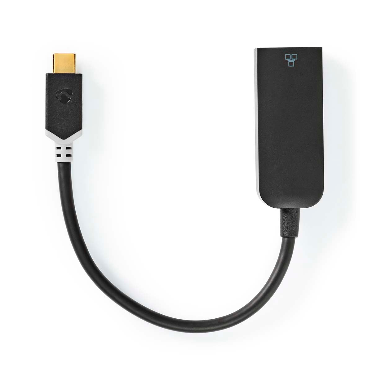 USB Network Card | USB 3.2 Gen 1 | 1000 Mbps | USB-C™ Male | RJ45 Female | 0.20 m | Round | Gold Plated | Tinned Copper | Anthracite | Box