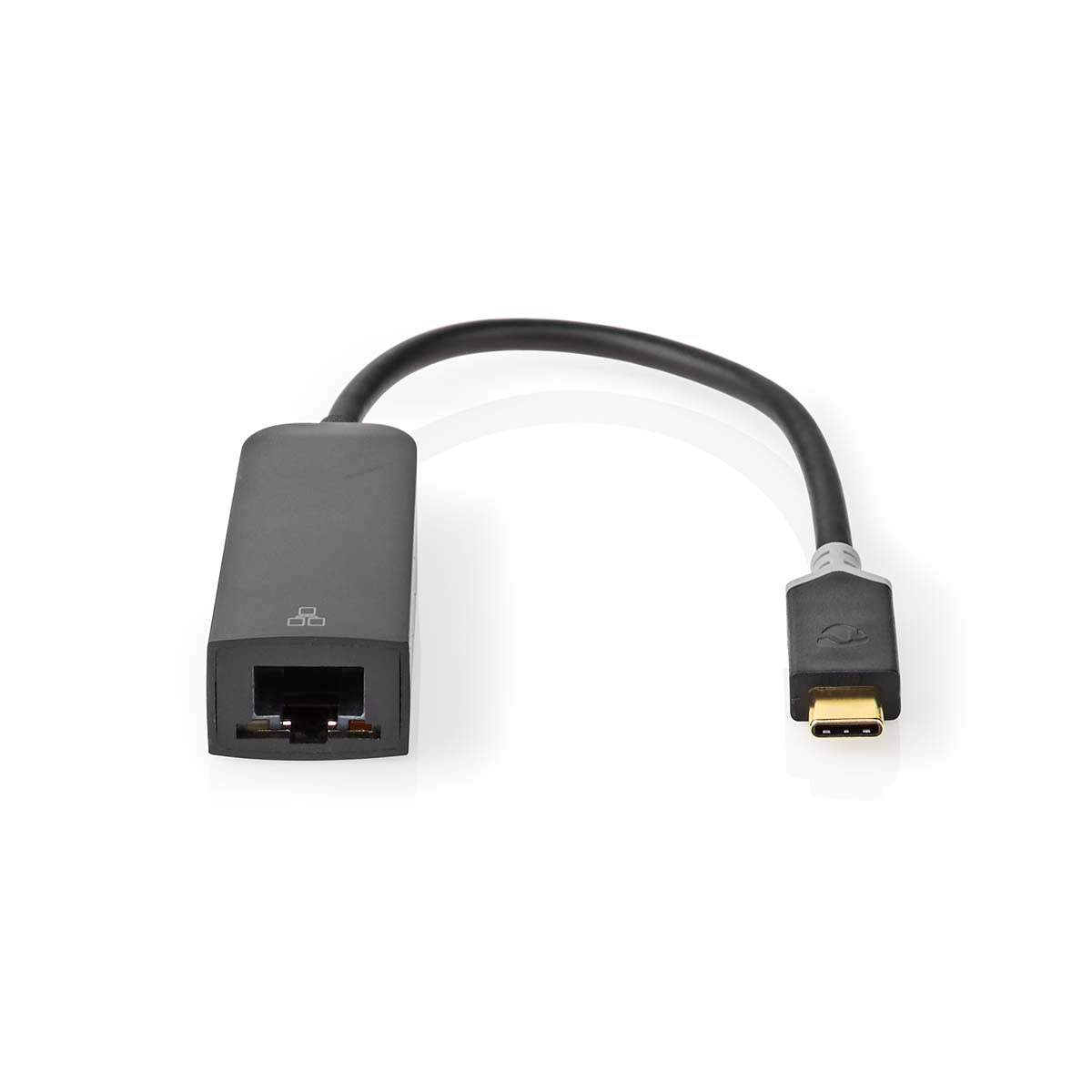 USB Network Card | USB 3.2 Gen 1 | 1000 Mbps | USB-C™ Male | RJ45 Female | 0.20 m | Round | Gold Plated | Tinned Copper | Anthracite | Box