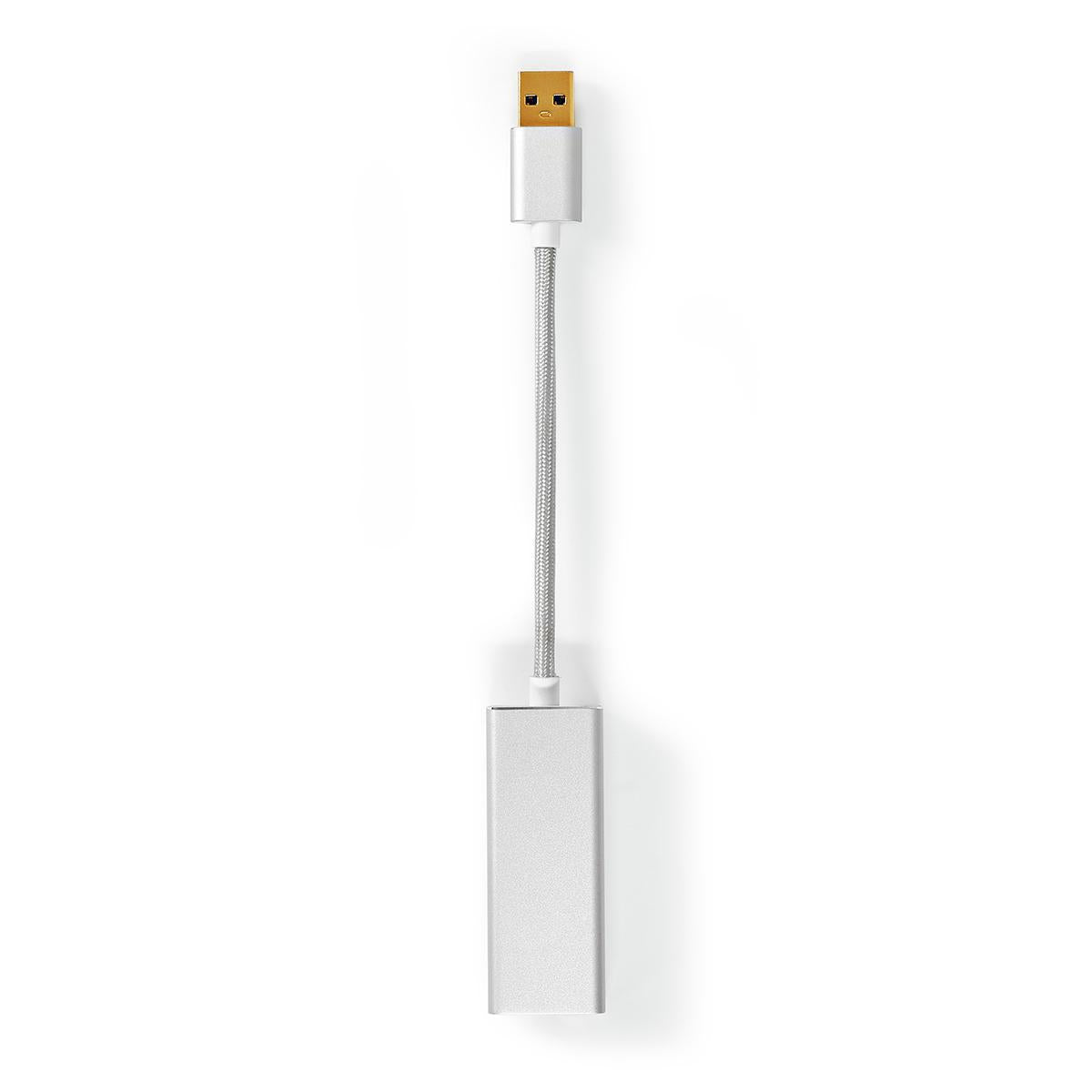 USB Network Card | USB 3.2 Gen 1 | 1 Gbps | USB-A Male | RJ45 Female | 0.20 m | Round | Gold Plated | Bare Copper | Silver | Carton with covered window