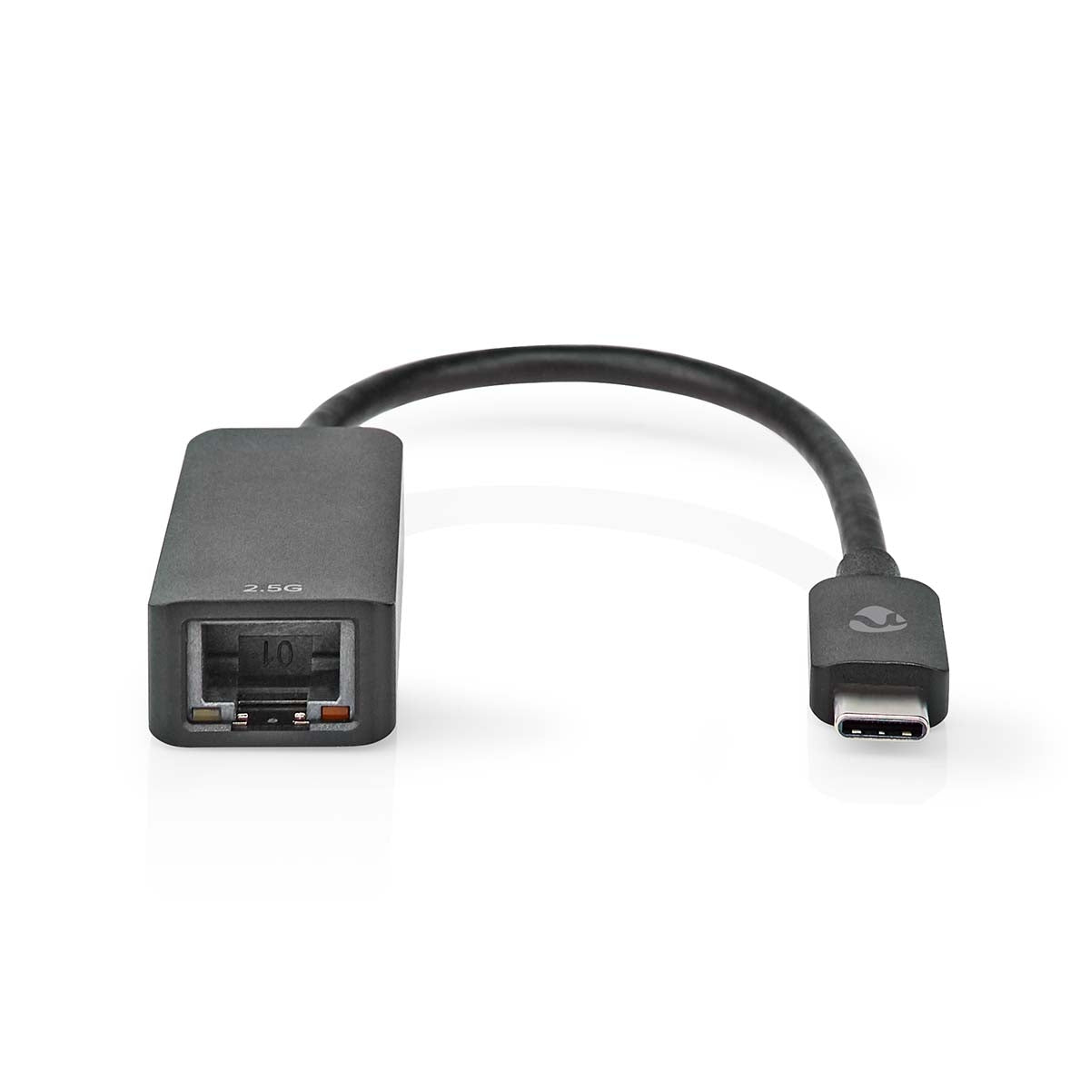 USB Network Card | USB 3.2 Gen 1 | 2.5 Gbps | USB-C™ Male | RJ45 Female | 0.20 m | Round | Nickel Plated | Tinned Copper | Black | Box