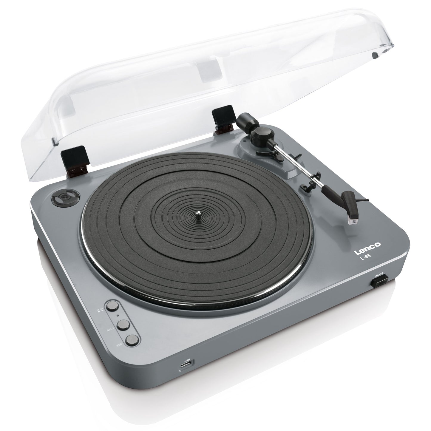 USB Record Player, Semi-Automatic, Grey, 33/45 RPM