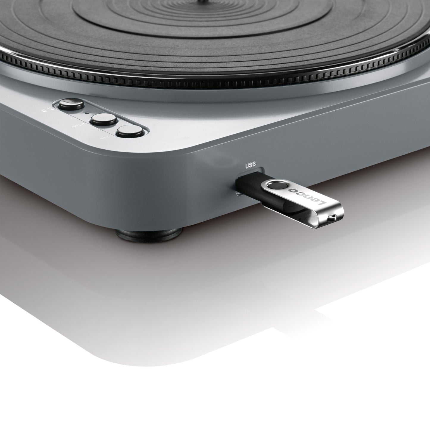 USB Record Player, Semi-Automatic, Grey, 33/45 RPM